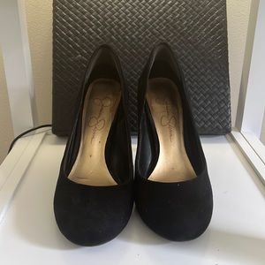 Black velvet heels